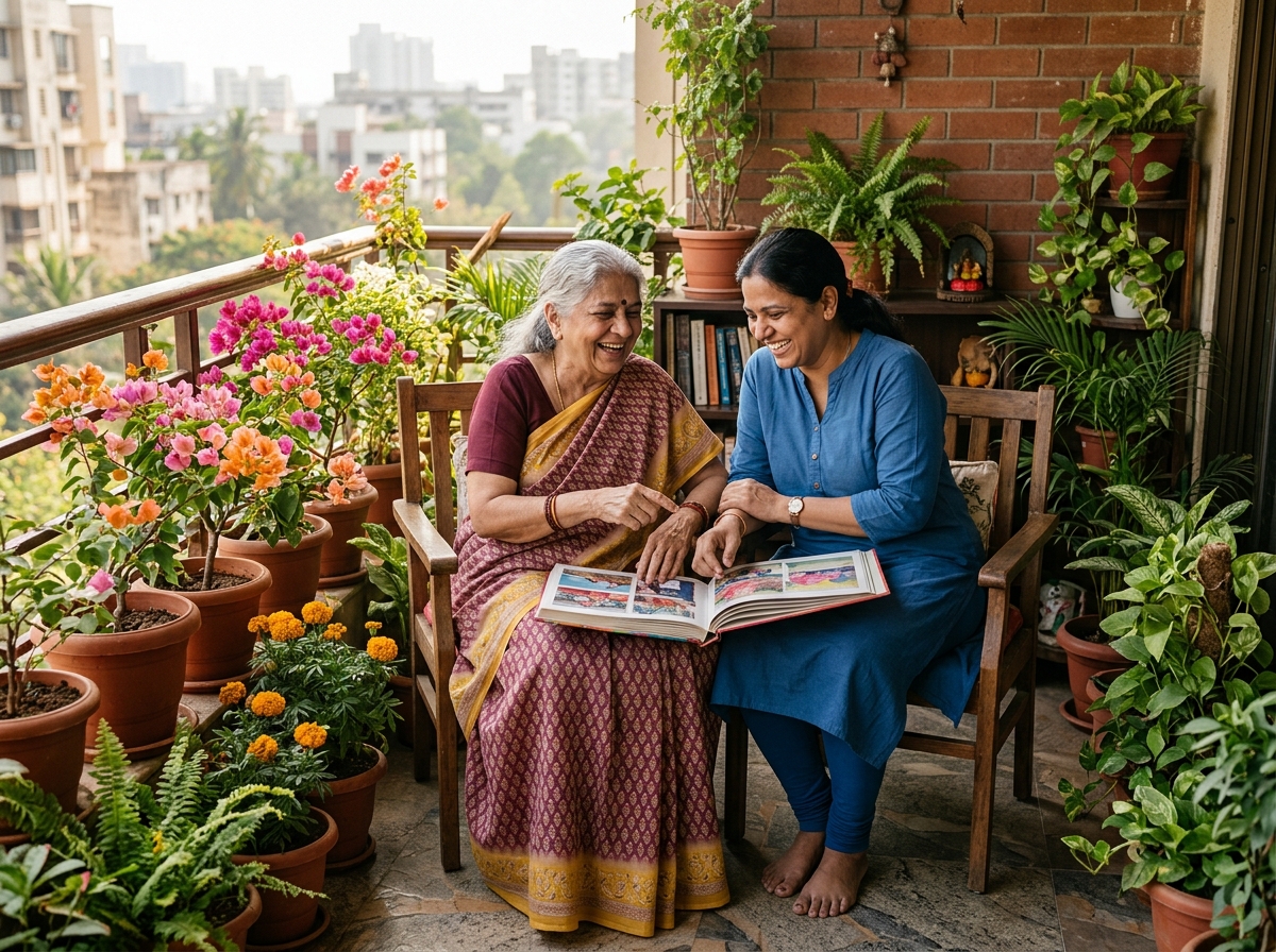 Joyful companionship between caregiver and elder